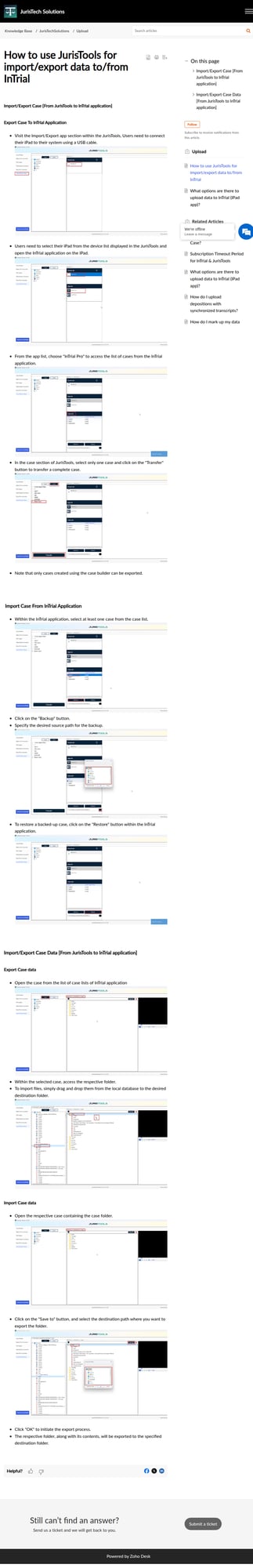How to use JurisTools for import/export data to/from JurisTrial