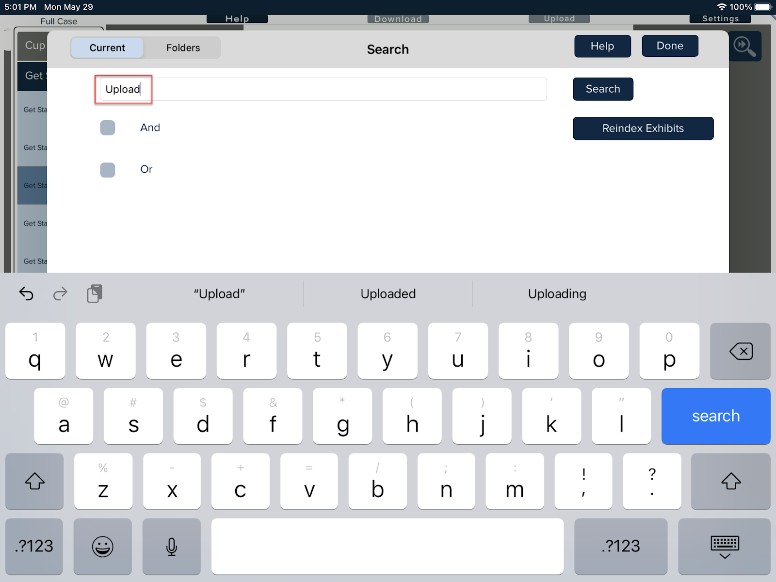 How do I search for items to prepare for my case - image 3