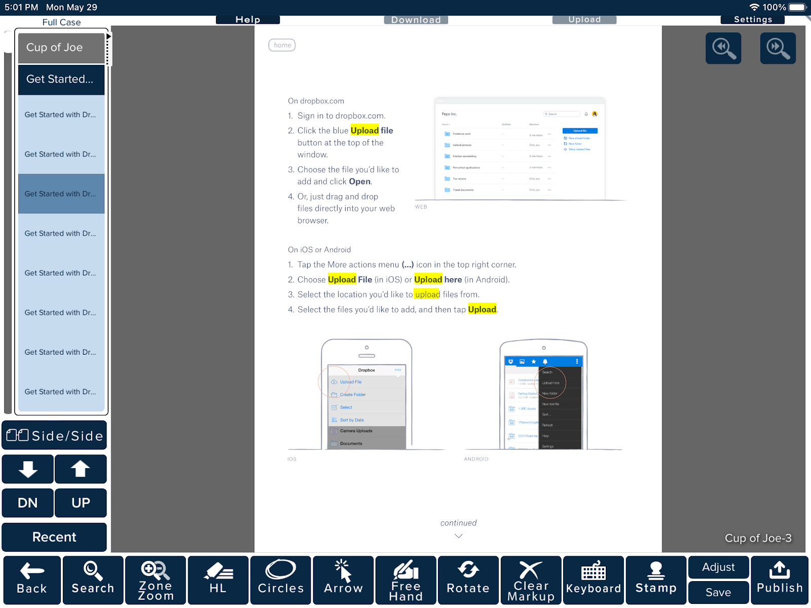 How do I search for items to prepare for my case - image 4