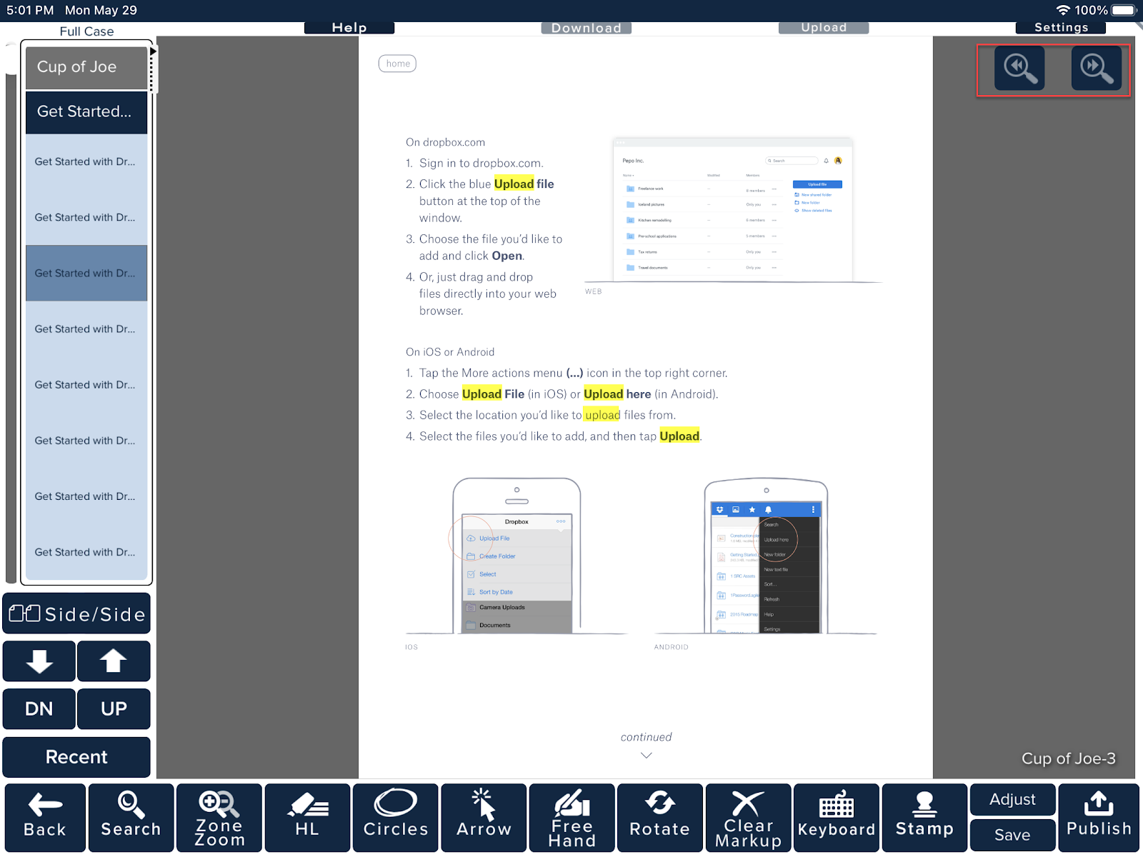 How do I search for items to prepare for my case - image 5