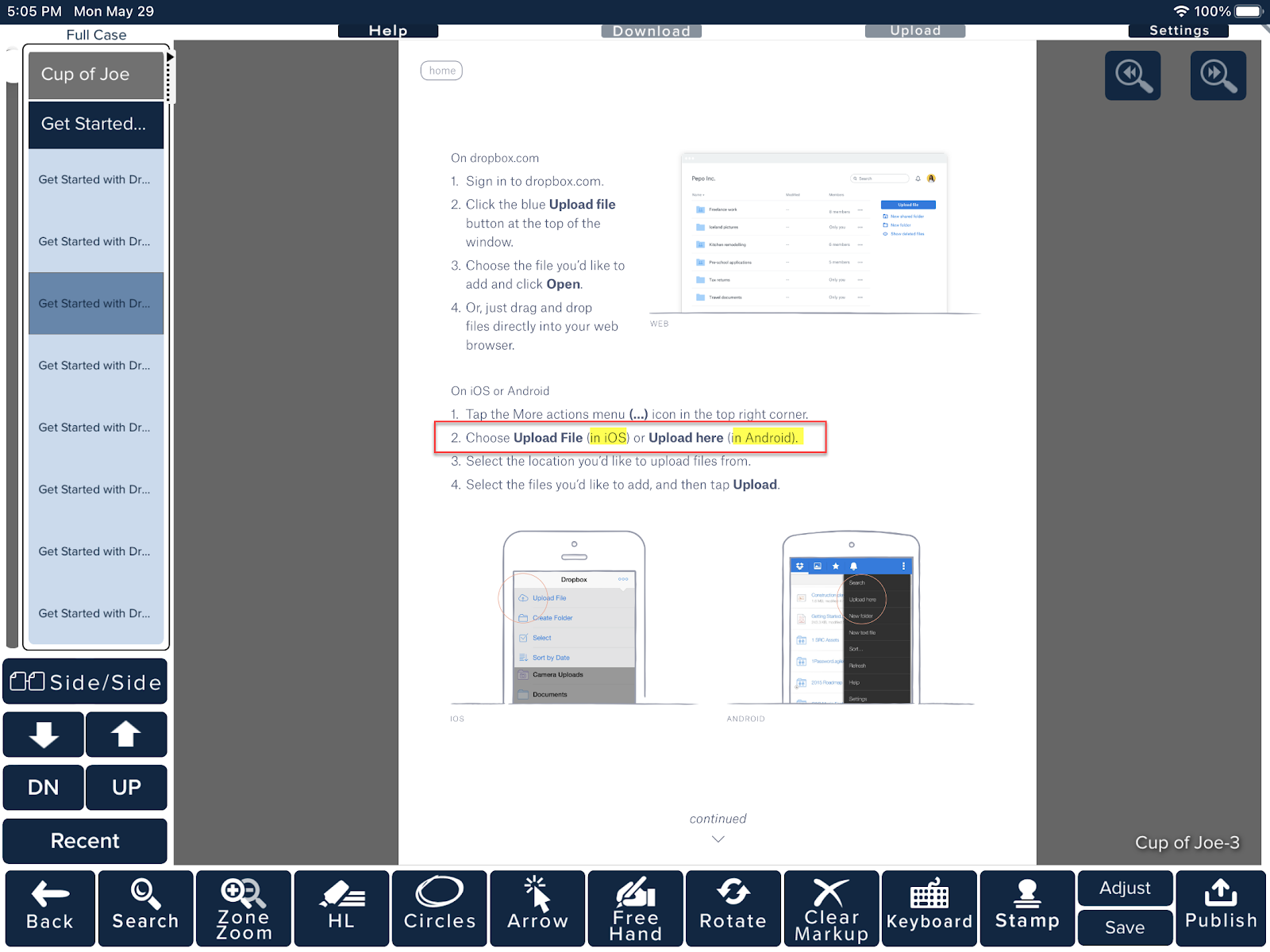 How do I search for items to prepare for my case - image 7